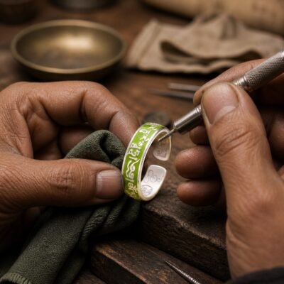 green-tara-protection-mantra-ring-03-artisan-making Green Tara Protection Mantra Ring