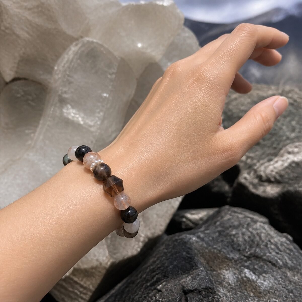 grounding-garden-quartz-protection-bracelet-03-light-skin-wearing Grounding Garden Quartz Protection Bracelet