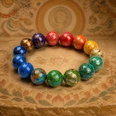 Handcrafted Chinese Lacquer Bead Bracelet
