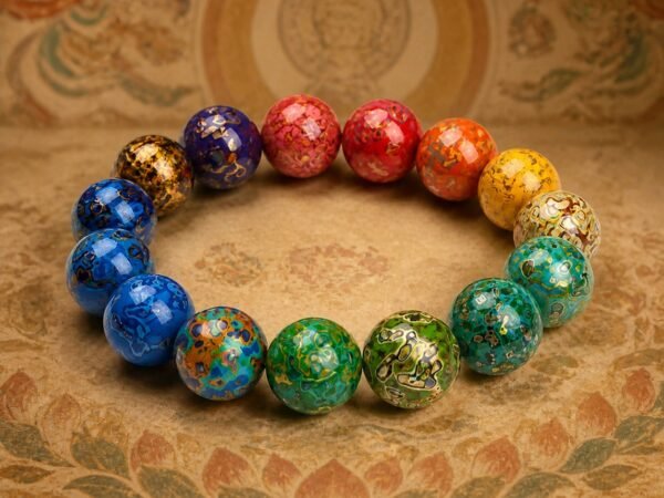 handcrafted-chinese-lacquer-bead-bracelet-dunhuang-main Handcrafted Chinese Lacquer Bead Bracelet