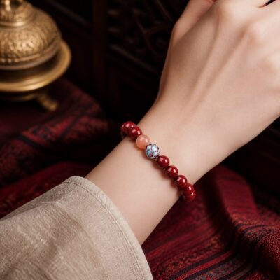 high-purity-zijinsha-cinnabar-bracelet-03-light-wrist Lotus Radiance Cinnabar Intention Bracelet