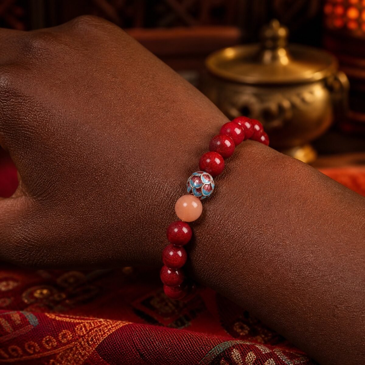 high-purity-zijinsha-cinnabar-bracelet-05-black-wrist Lotus Radiance Cinnabar Intention Bracelet