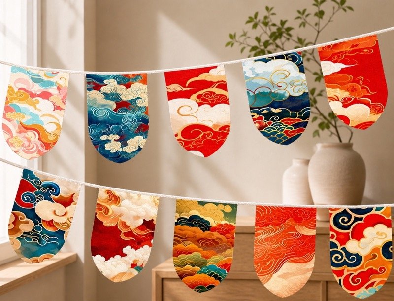 Himalayan Artisan Fabric Flag Garland