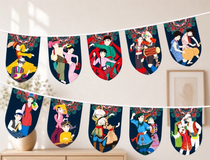 Himalayan Artisan Fabric Flag Garland
