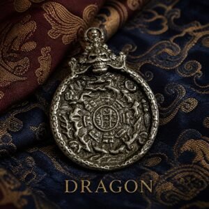 Himalayan Brass Nine Palace Pendant - Dragon Nine Palace