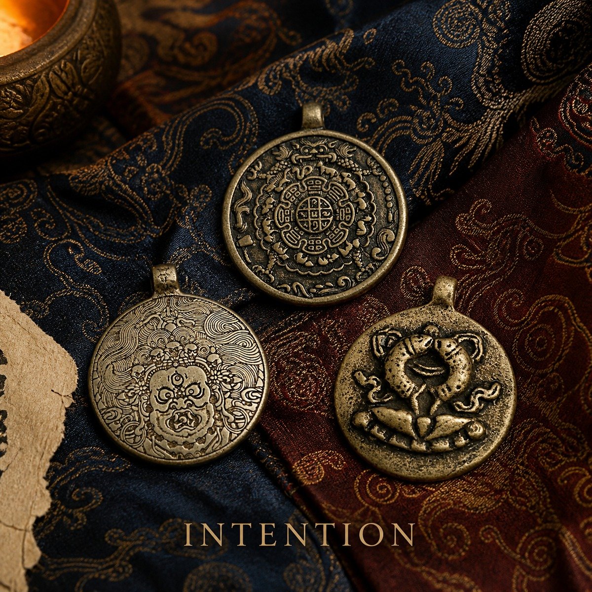 himalayan-brass-nine-palace-pendant-10-front-back-finish-details Himalayan Brass Nine Palace Pendant