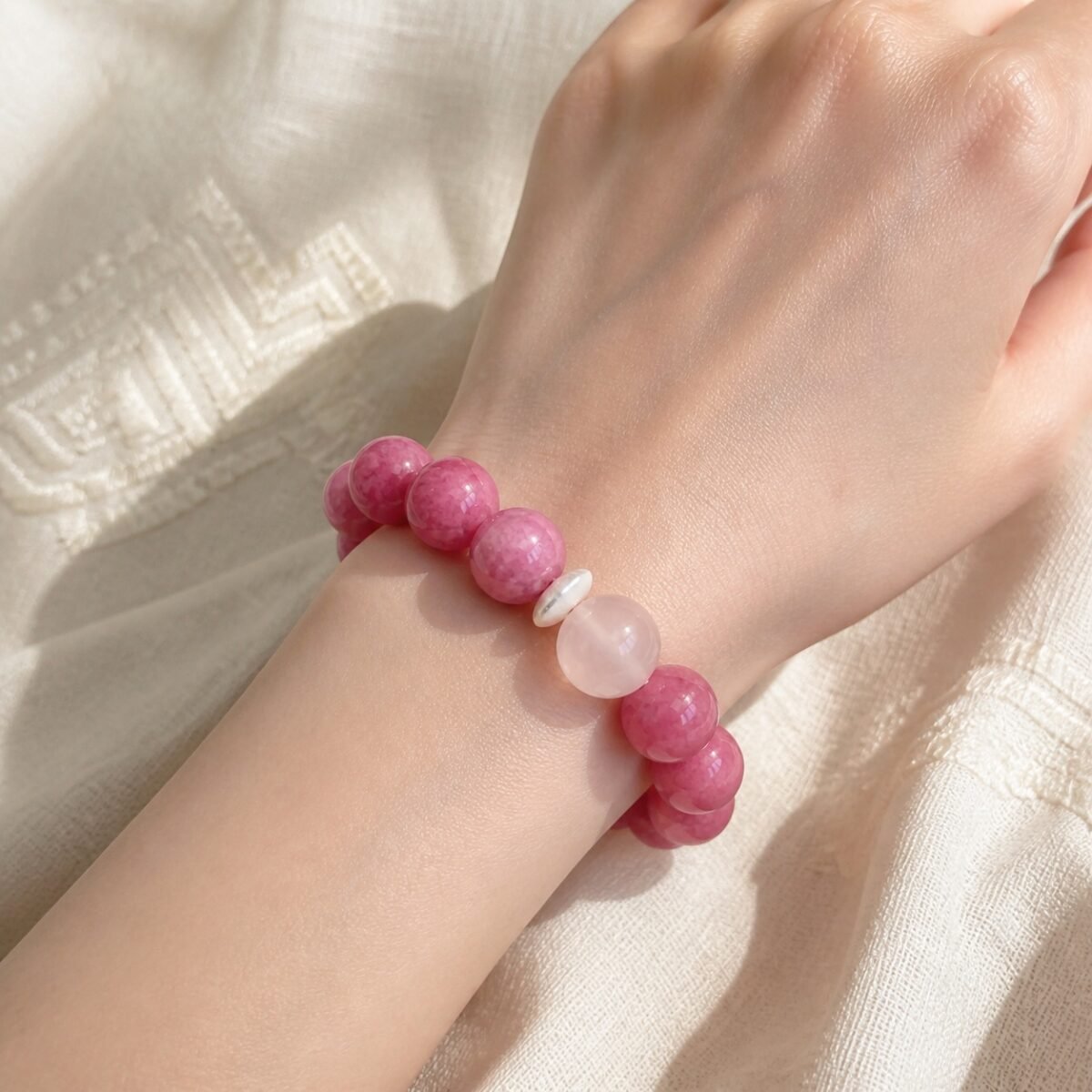 himalayan-pink-crystal-self-love-bracelet-03-light-wrist Himalayan Pink Crystal Self-Love Bracelet
