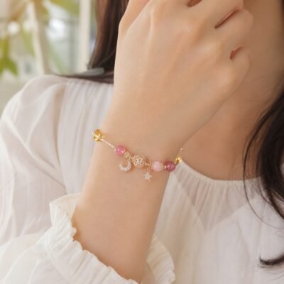 Hollow Orb Citrine Star Bracelet