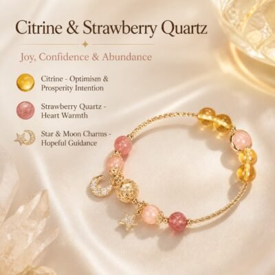 Hollow Orb Citrine Star Bracelet