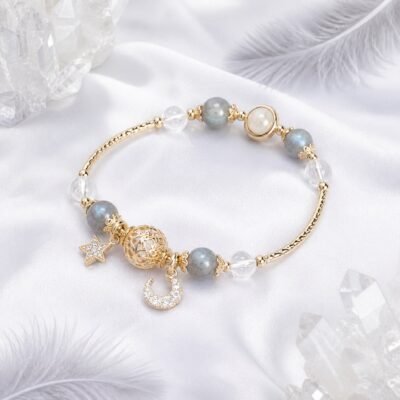 hollow-orb-clear-quartz-star-bracelet-01-main Clear Quartz Star Bracelet with hollow-orb focal and star-and-moon charms
