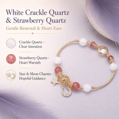 Hollow Orb Crackle Quartz Star Bracelet