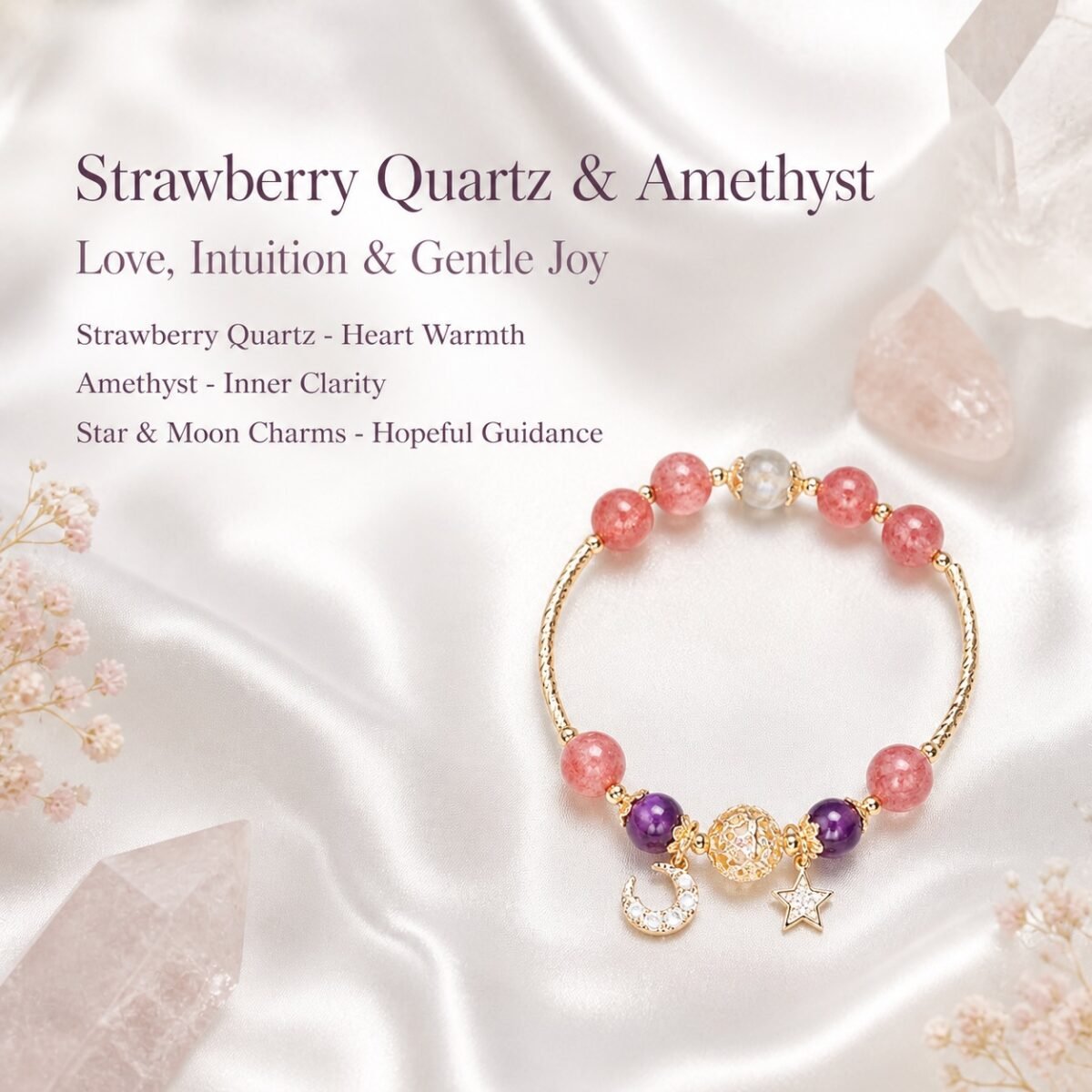 hollow-orb-strawberry-quartz-star-bracelet-05-crystal-meaning Hollow Orb Strawberry Quartz Star Bracelet