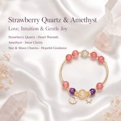 hollow-orb-strawberry-quartz-star-bracelet-05-crystal-meaning Hollow Orb Strawberry Quartz Star Bracelet