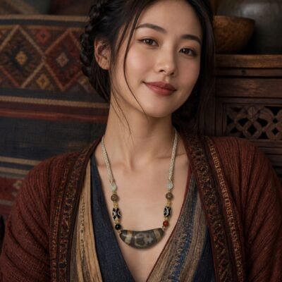 Smoky Umber Statement Bead Necklace