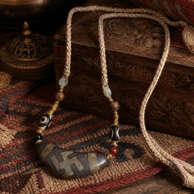 Smoky Umber Statement Bead Necklace