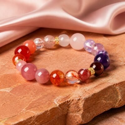 Inner Flame Strawberry Quartz & Garnet Bracelet