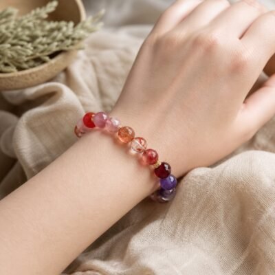 Inner Flame Strawberry Quartz & Garnet Bracelet