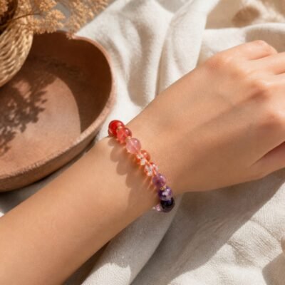 Inner Flame Strawberry Quartz & Garnet Bracelet