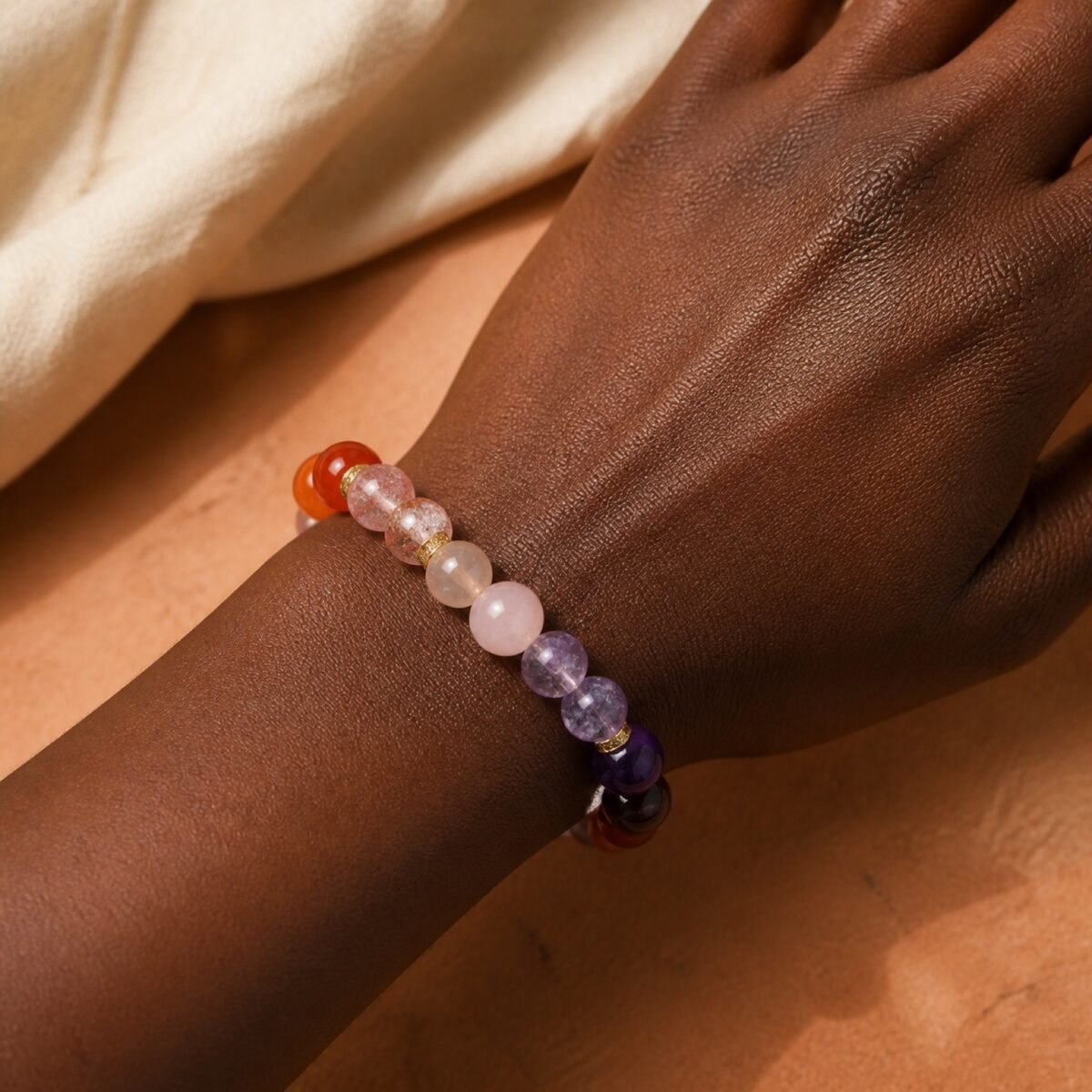 Inner Flame Strawberry Quartz & Garnet Bracelet