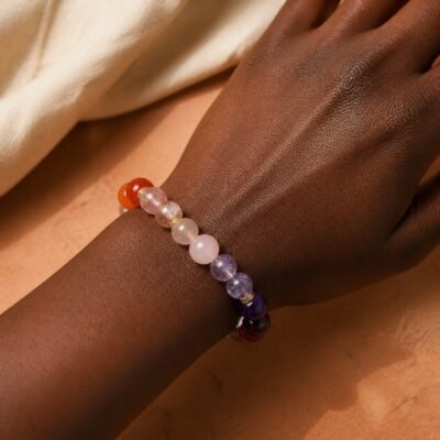 Inner Flame Strawberry Quartz & Garnet Bracelet