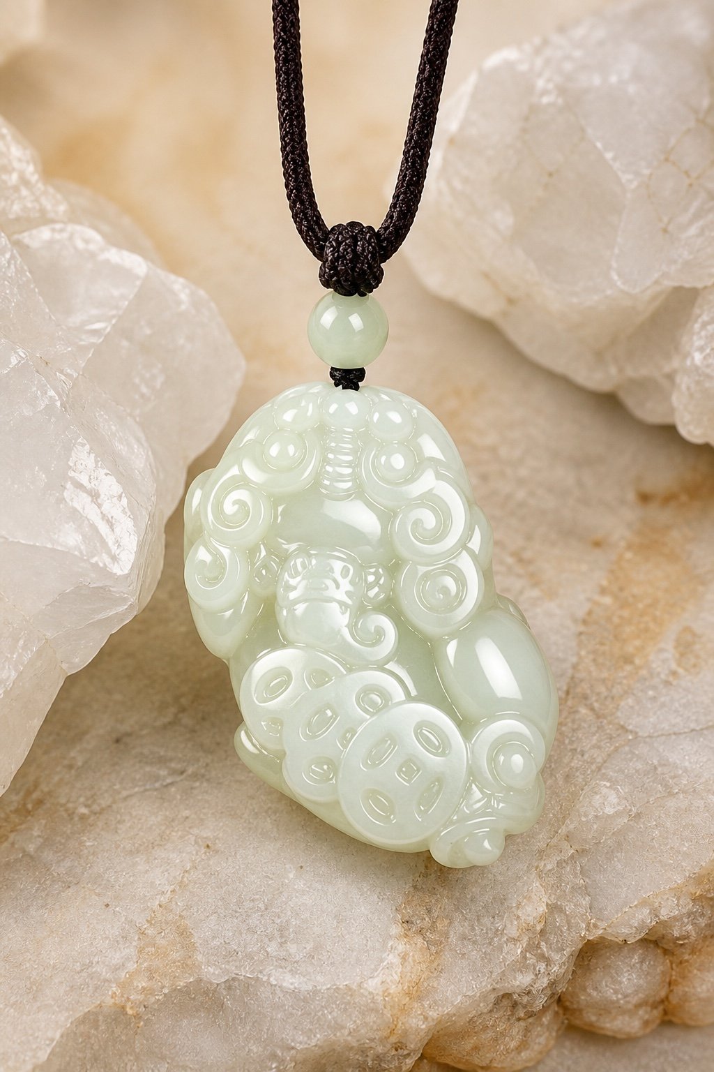 Jade Coin Pixiu Wealth Guardian Pendant Necklace