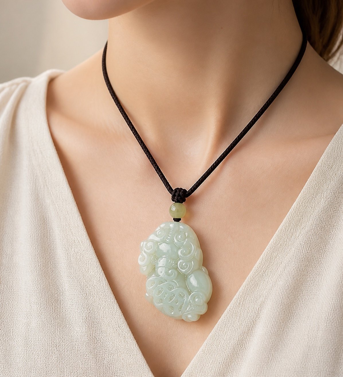 Jade Coin Pixiu Wealth Guardian Pendant Necklace