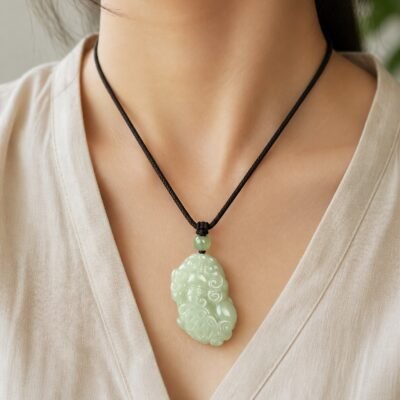 Jade Coin Pixiu Wealth Guardian Pendant Necklace