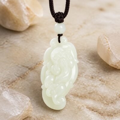 Jade Leaf Pixiu Protection Pendant Necklace