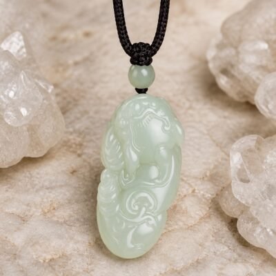 Jade Ruyi Pixiu Good Fortune Pendant Necklace