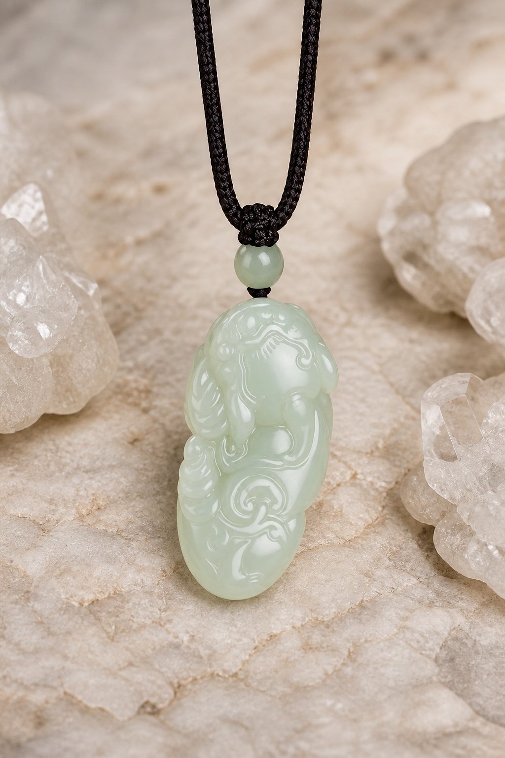 Jade Ruyi Pixiu Good Fortune Pendant Necklace