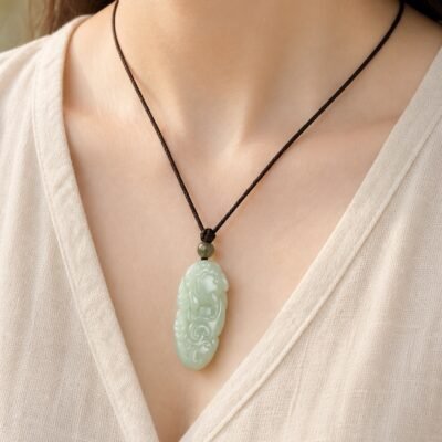 Jade Ruyi Pixiu Good Fortune Pendant Necklace