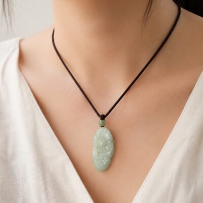 Jade Ruyi Pixiu Good Fortune Pendant Necklace