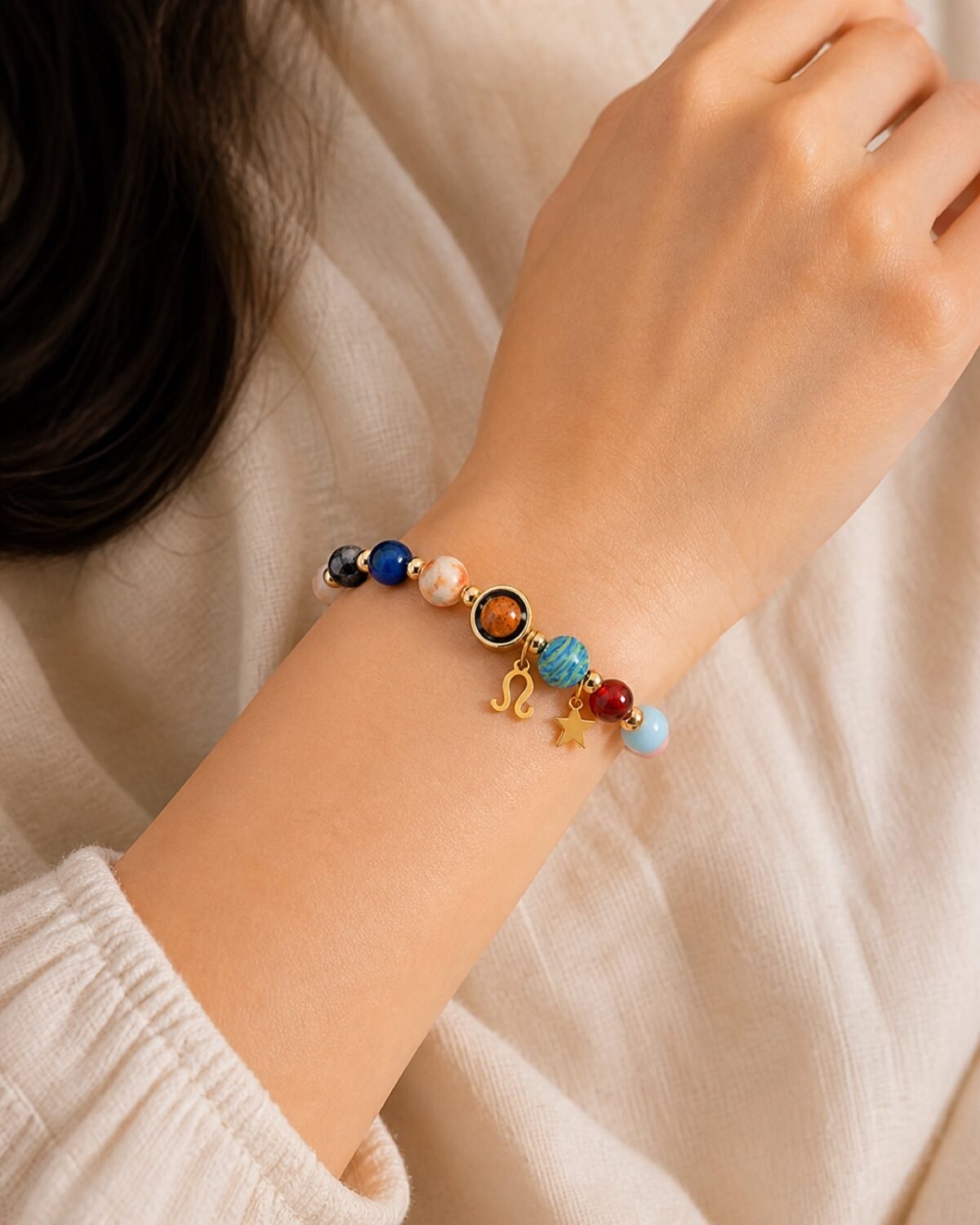 Celestial Light Planetary Bead Bracelet