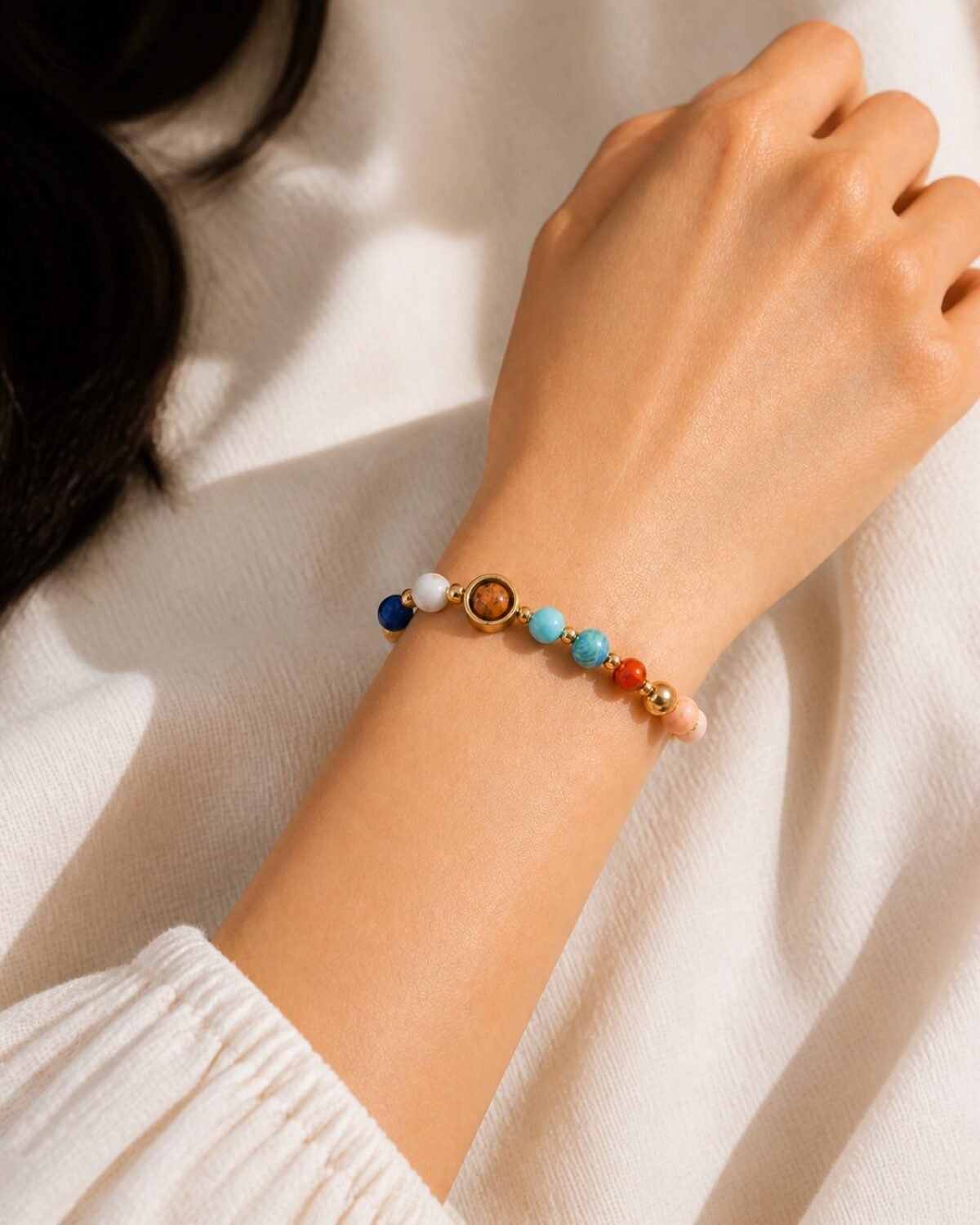 leo-black-light-skin Midnight Zodiac Faceted Crystal Bracelet
