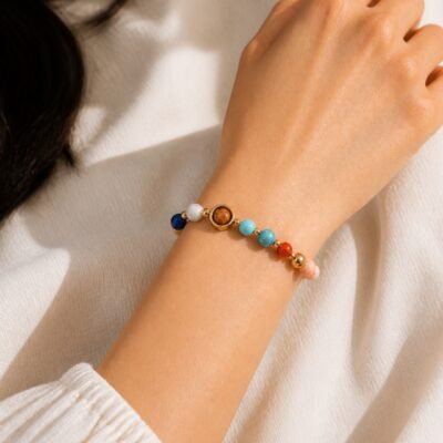 leo-black-light-skin Midnight Zodiac Faceted Crystal Bracelet
