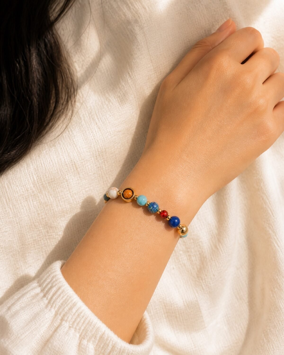 Leo Blue Horizon Zodiac Stone Bracelet