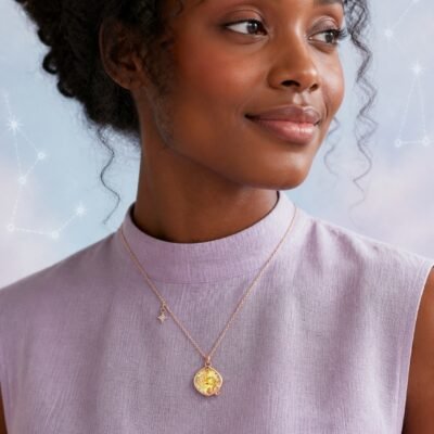 Leo Rose Gold Crystal Zodiac Necklace