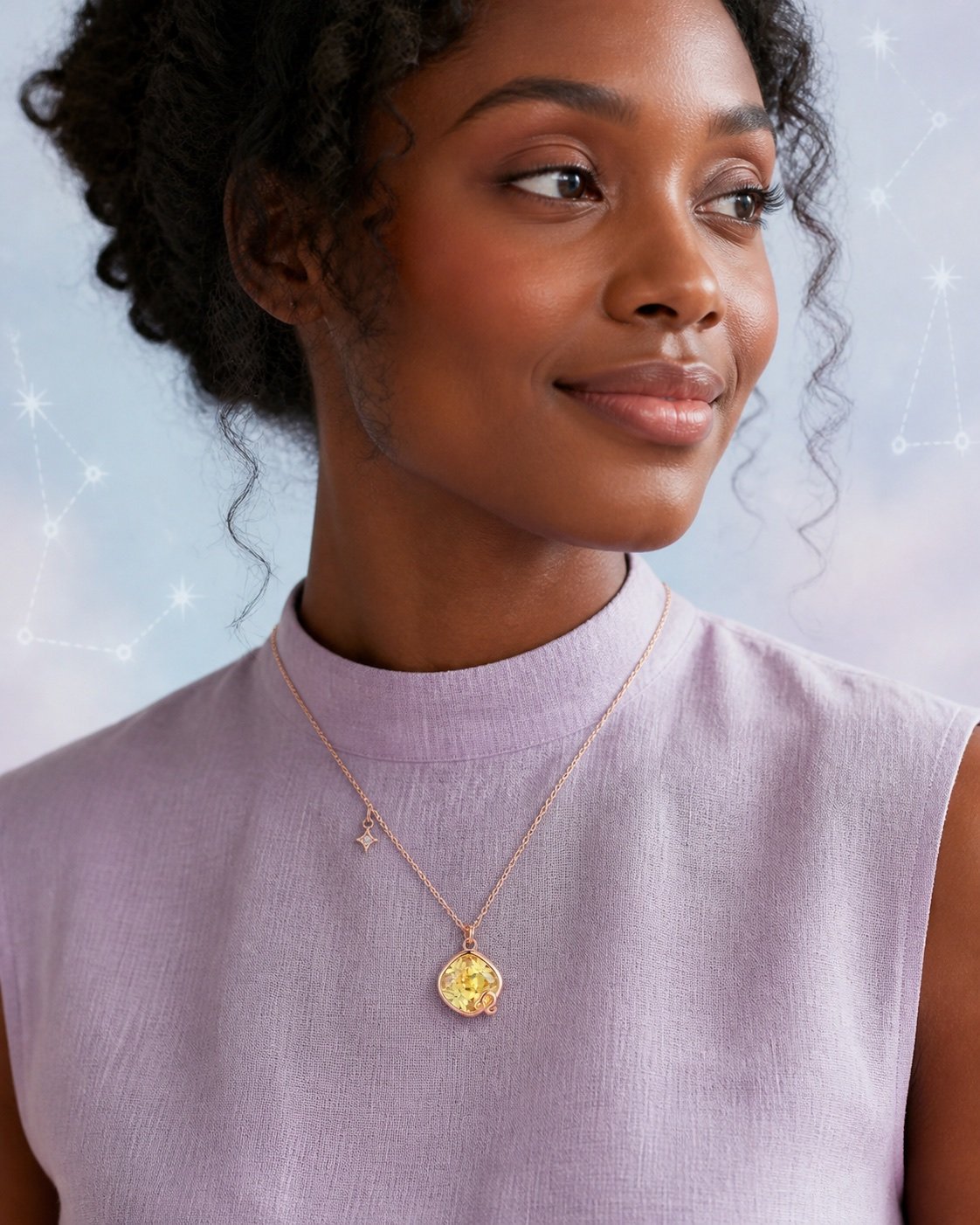 Leo Rose Gold Crystal Zodiac Necklace
