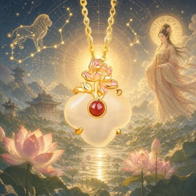 Leo Eastern Zodiac Guardian Flower Goddess Necklace – Lotus