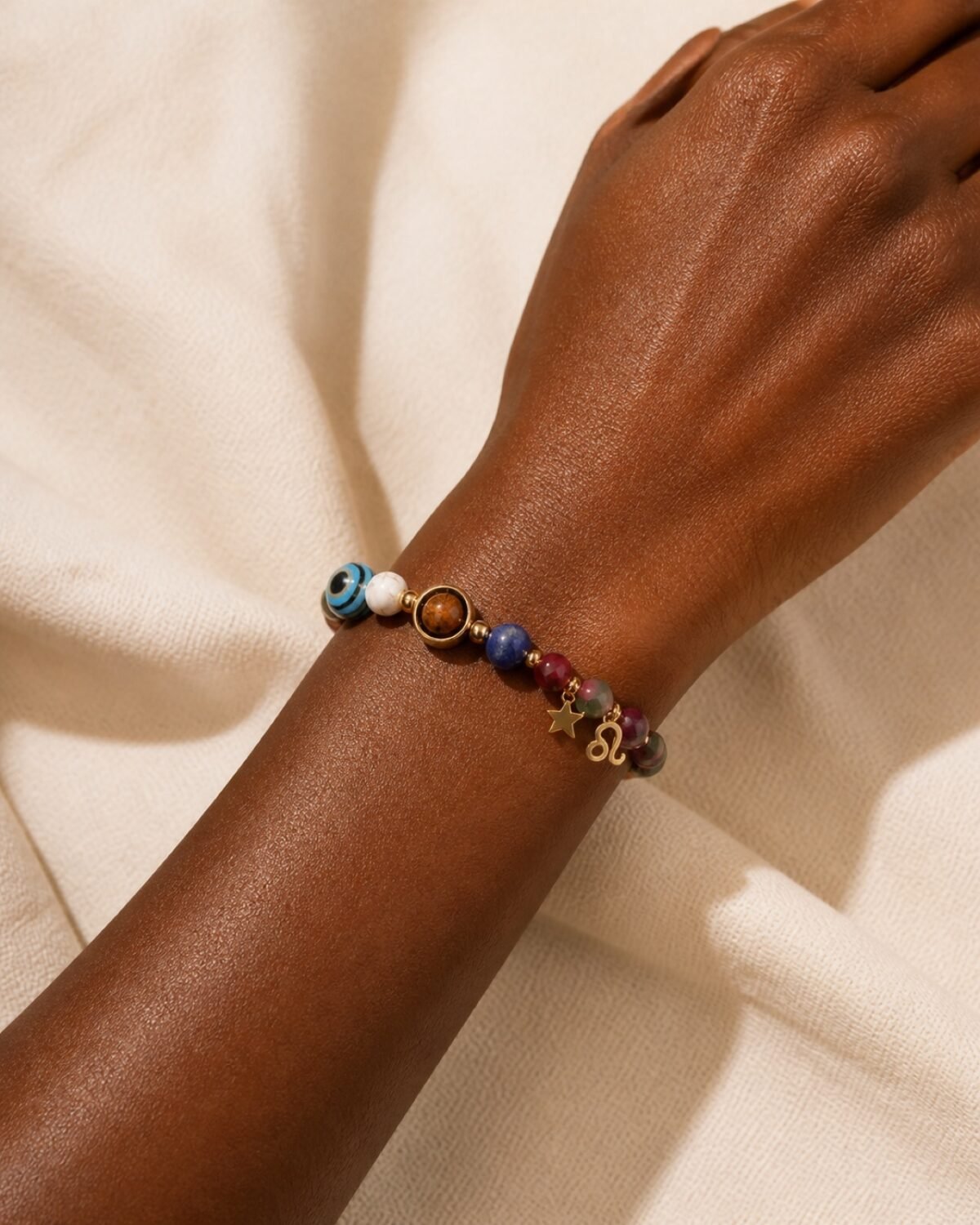 Leo Celestial Light Planetary Bead Bracelet