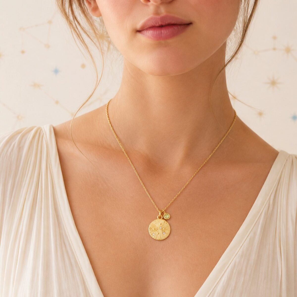 Leo Gold Constellation Medallion Necklace