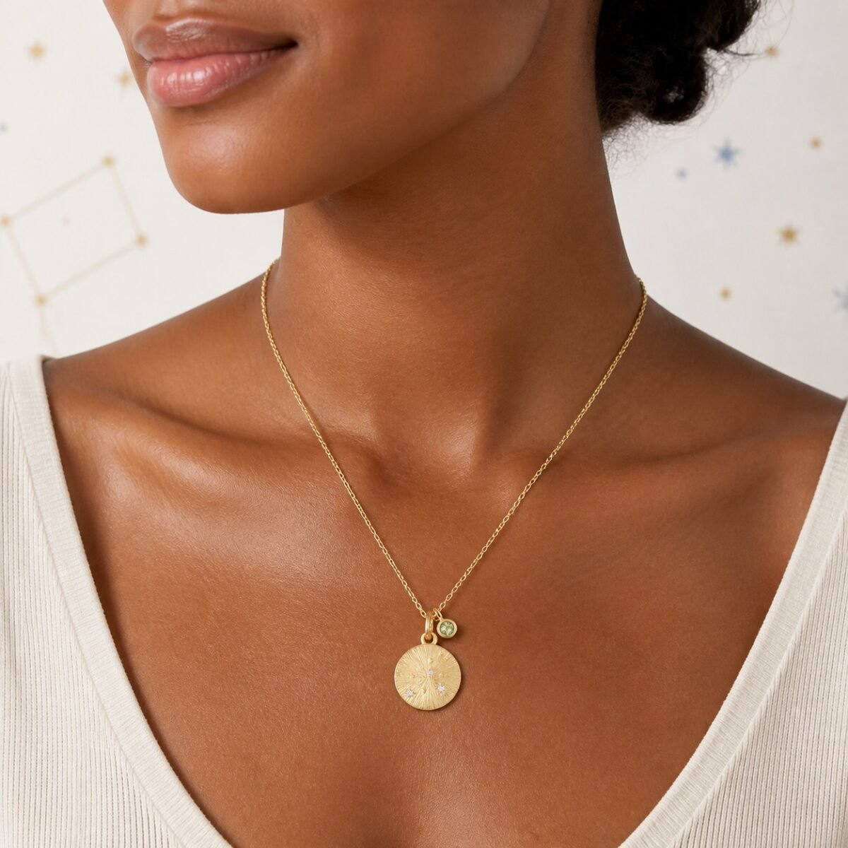 Leo Gold Constellation Medallion Necklace