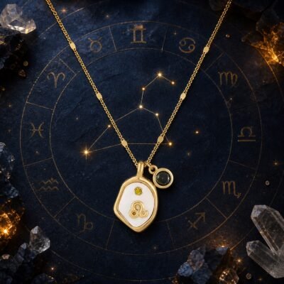 Leo Pearlescent Zodiac Birthstone Necklace