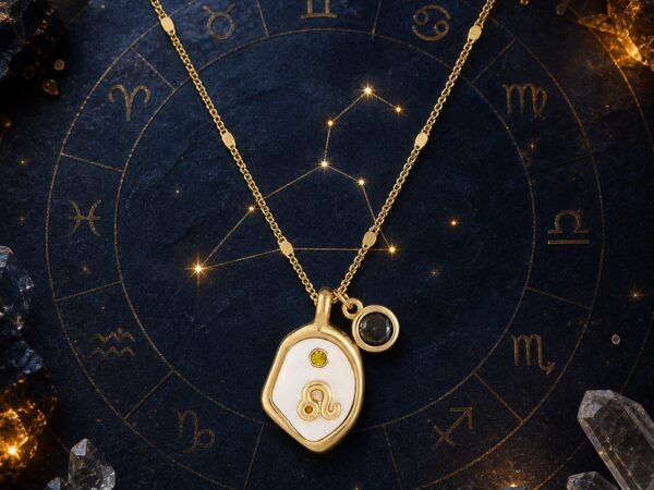 Leo Pearlescent Zodiac Birthstone Necklace