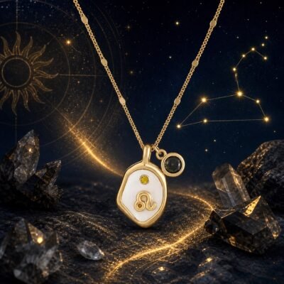 Leo Pearlescent Zodiac Birthstone Necklace