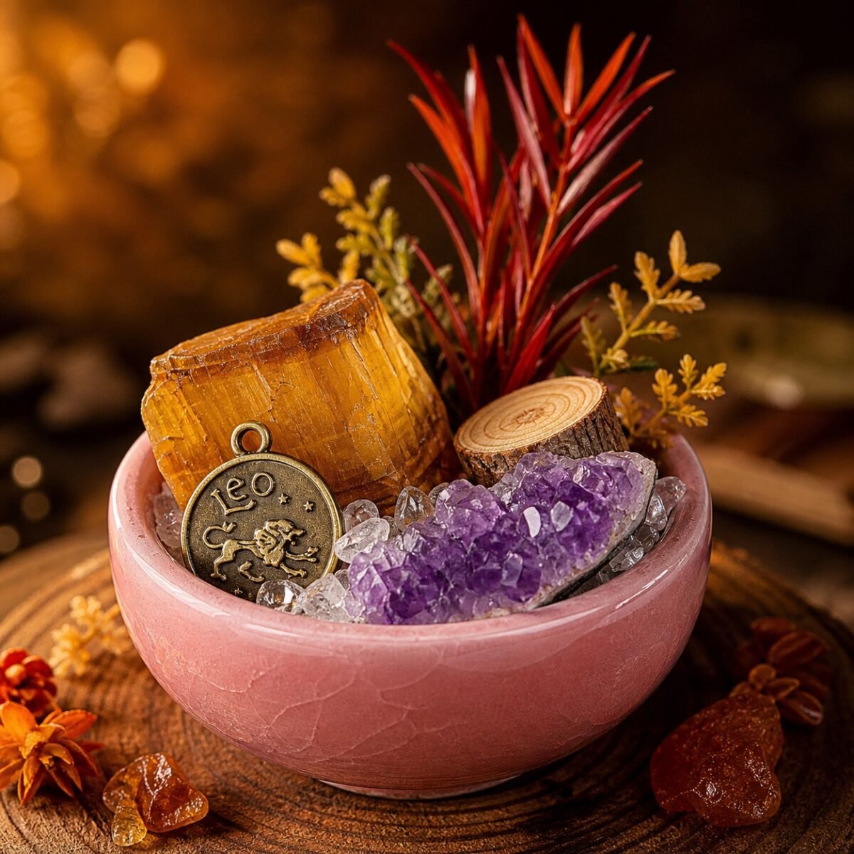 Leo Crystal Micro-Landscape Desk Decor