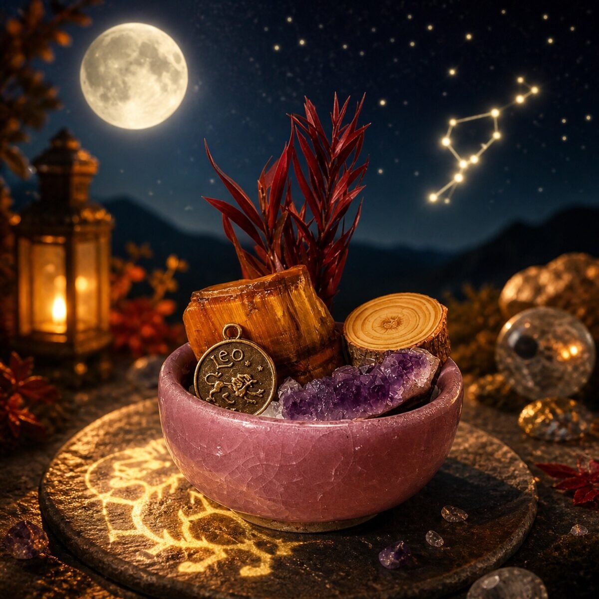 Leo Crystal Micro-Landscape Desk Decor
