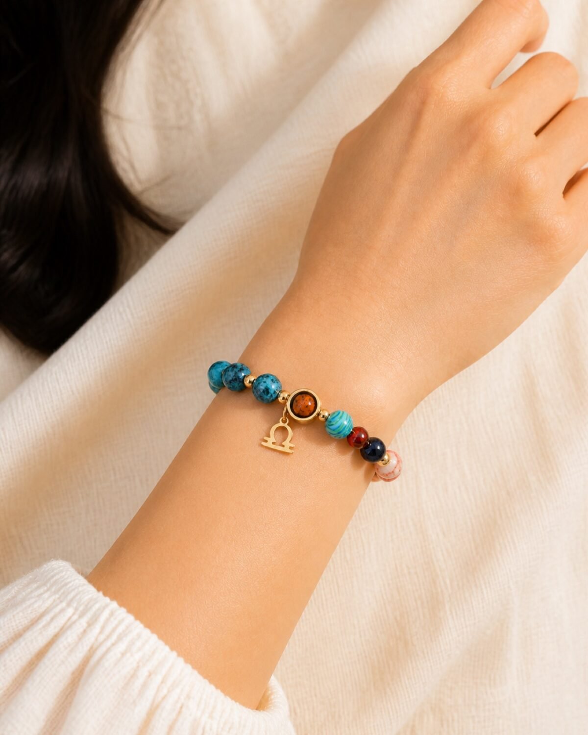 Libra Blue Horizon Zodiac Stone Bracelet