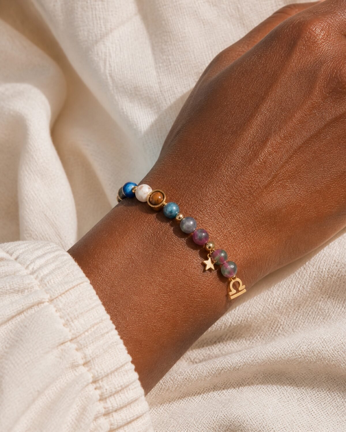 Libra Celestial Light Planetary Bead Bracelet