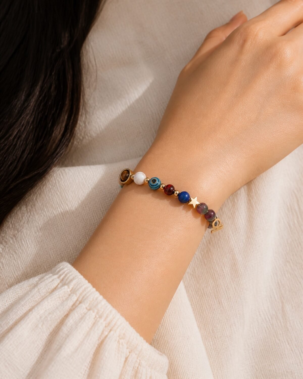 Libra Celestial Light Planetary Bead Bracelet
